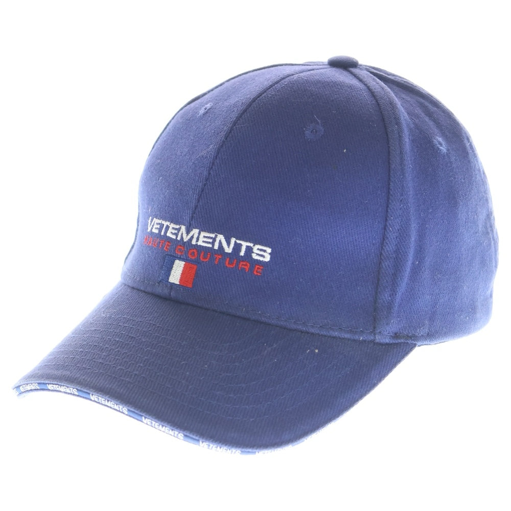 VETEMENTS(ヴェトモン) 18SS HAUTE COUTURE CAP オートクチュール 6パネル ベースボールキャップ 帽子 ブルー WSS18AC16