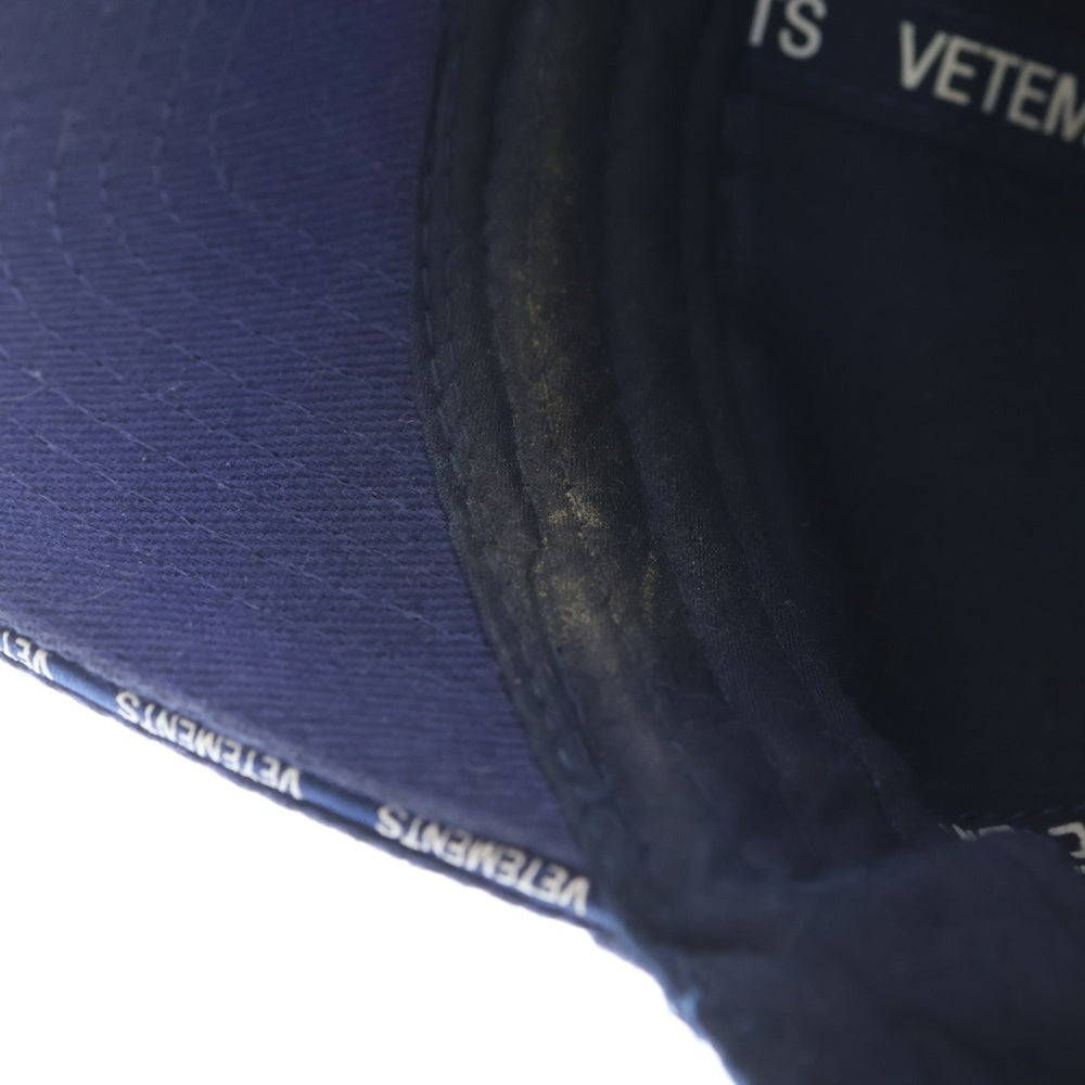 VETEMENTS(ヴェトモン) 18SS HAUTE COUTURE CAP オートクチュール 6パネル ベースボールキャップ 帽子 ブルー WSS18AC16