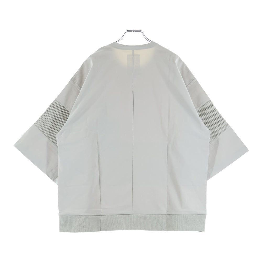 SHAREEF(シャリーフ) メッシュ切り替え クルーネック半袖ナイロンTシャツ カットソー グレー 21535030