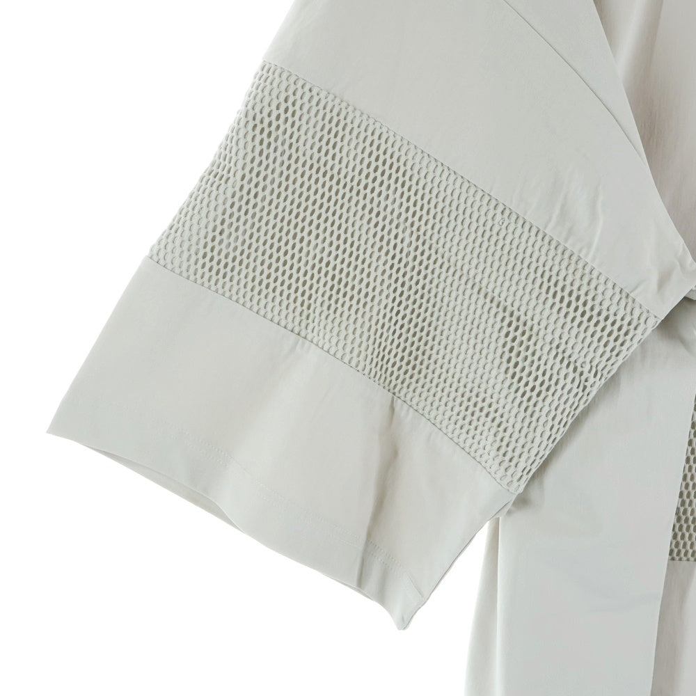 SHAREEF(シャリーフ) メッシュ切り替え クルーネック半袖ナイロンTシャツ カットソー グレー 21535030