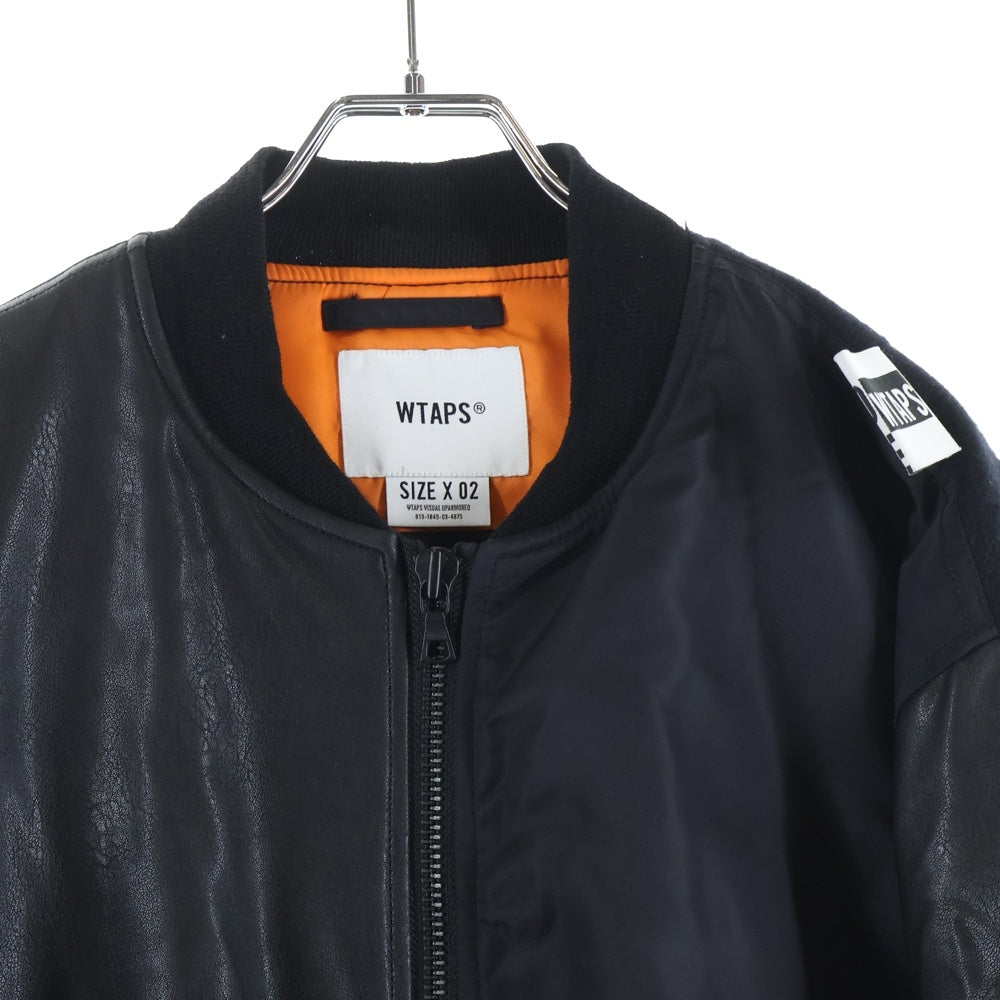 WTAPS(ダブルタップス) 19AW ×NEIGHBORHOOD W1 VE JACKET ネイバーフッド 異素材切替 MA-1 フライトジャケット ブラック 192BRNHD-JKM02S