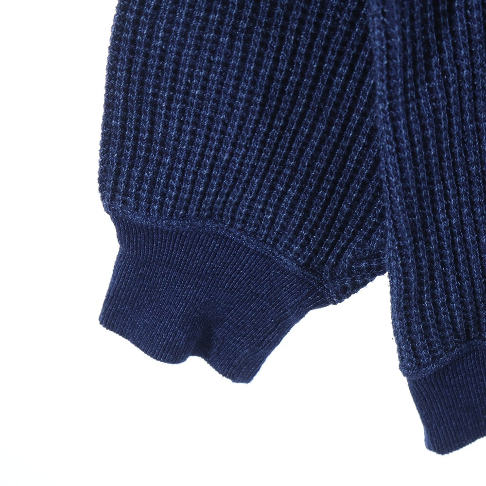 WTAPS(ダブルタップス) 22SS ワッフル クルーネック オーバーサイズ コットンニット セーター インディゴ 221ATDT-CSM36