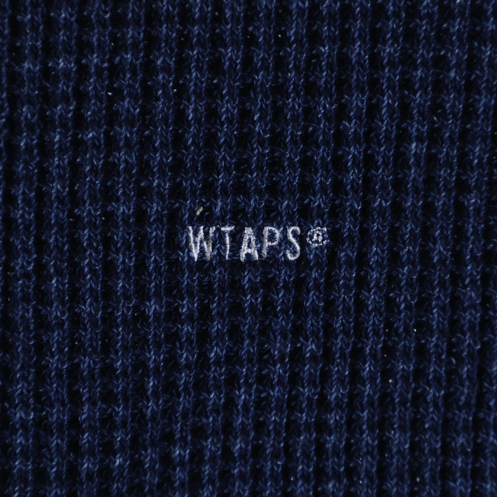 WTAPS(ダブルタップス) 22SS ワッフル クルーネック オーバーサイズ コットンニット セーター インディゴ 221ATDT-CSM36