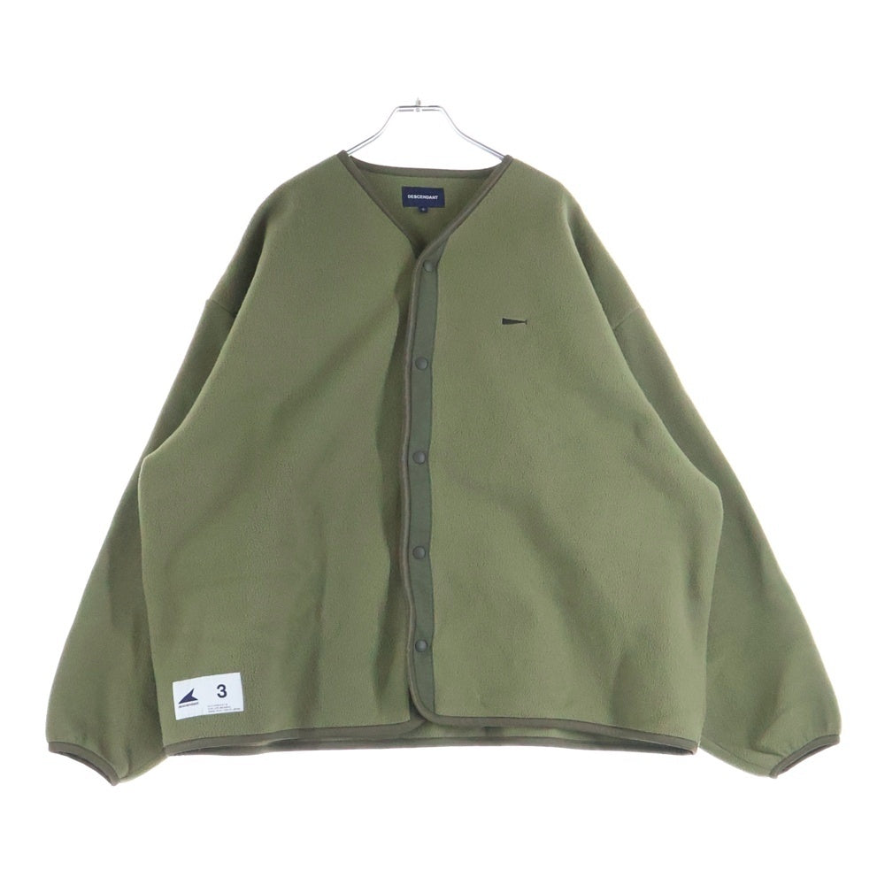 DESCENDANT(ディセンダント) 22AW KNOT FLEECE CARDIGAN フリース スナップボタンカーディガン グリーン