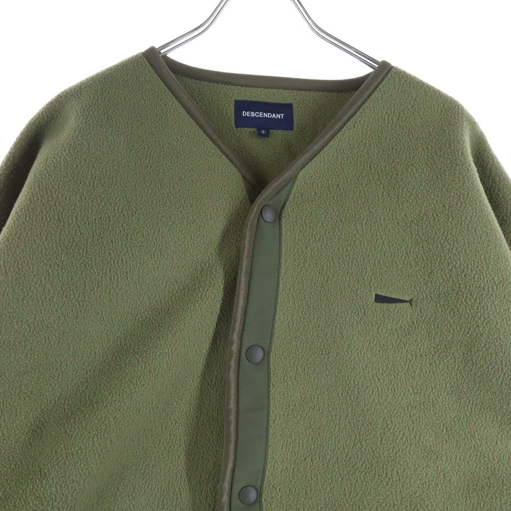 DESCENDANT(ディセンダント) 22AW KNOT FLEECE CARDIGAN フリース スナップボタンカーディガン グリーン