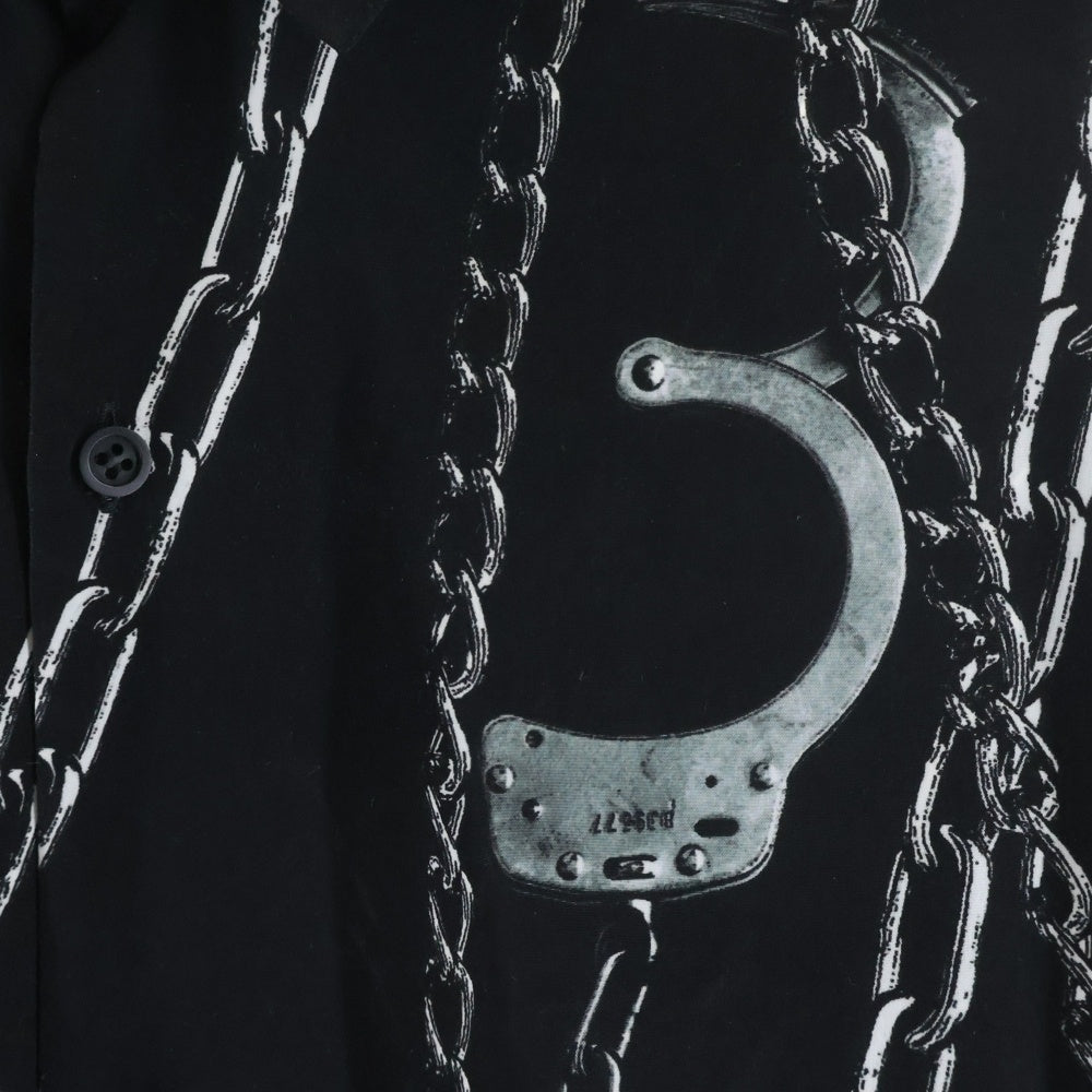 LAD MUSICIAN(ラッドミュージシャン) CHAIN AND HANDCUFF BACK FRONT SHIRT チェーンアンドハンドカフ バックフロント 長袖シャツ ブラック 2120-123