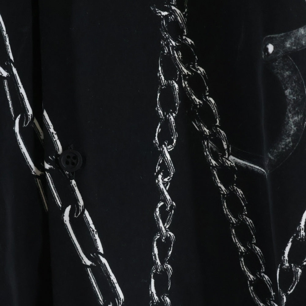 LAD MUSICIAN(ラッドミュージシャン) CHAIN AND HANDCUFF BACK FRONT SHIRT チェーンアンドハンドカフ バックフロント 長袖シャツ ブラック 2120-123