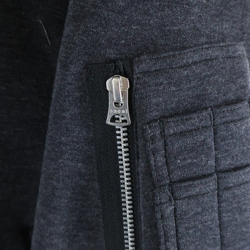 Sacai(サカイ) 25AW SPONGE SWEAT BLOUSON スポンジ スウェット ジップアップ ブルゾンジャケット グレー 25-03790M