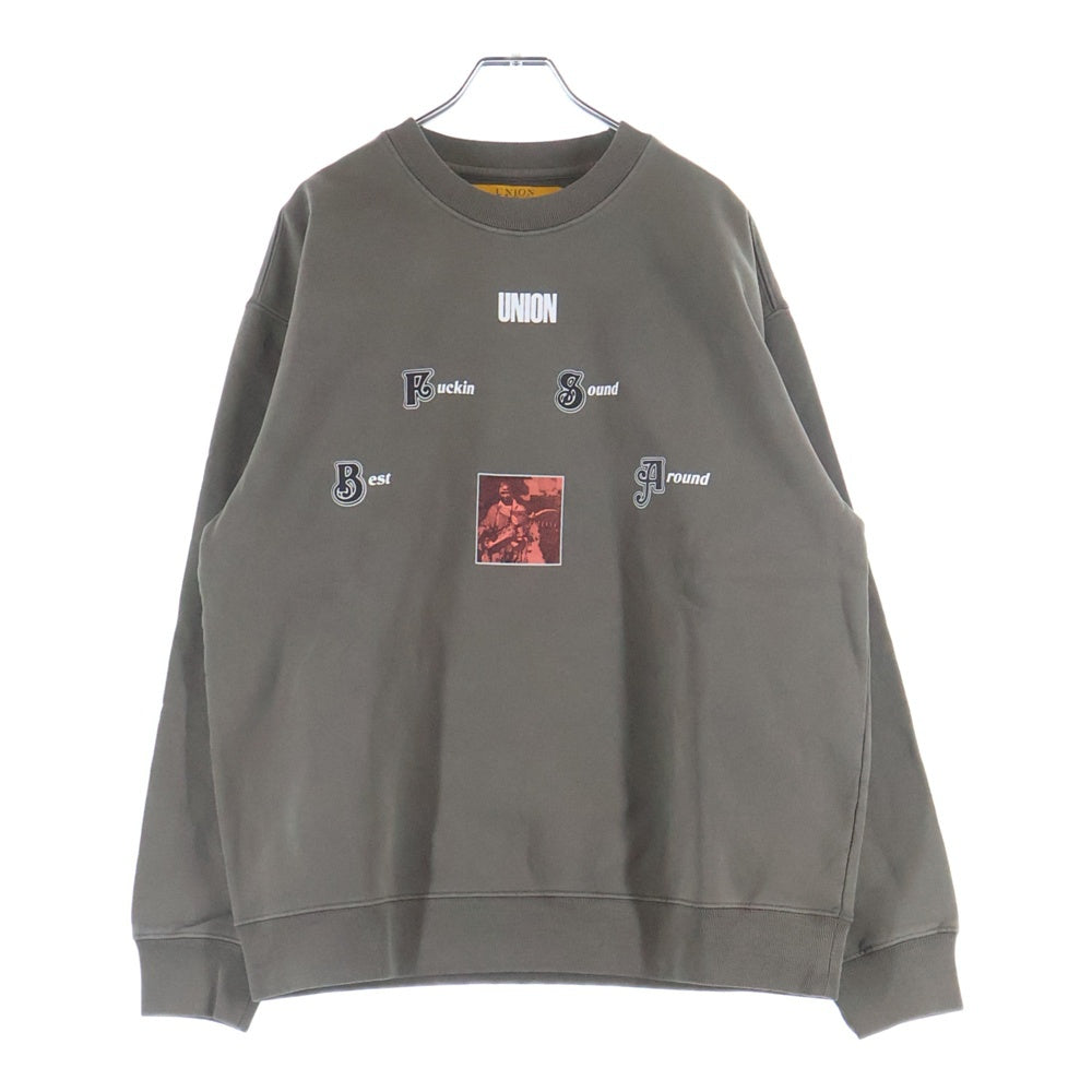 UNION(ユニオン) SOUND CREWNECK サウンド フロントプリント クルーネック スウェット トレーナー チャコールグレー