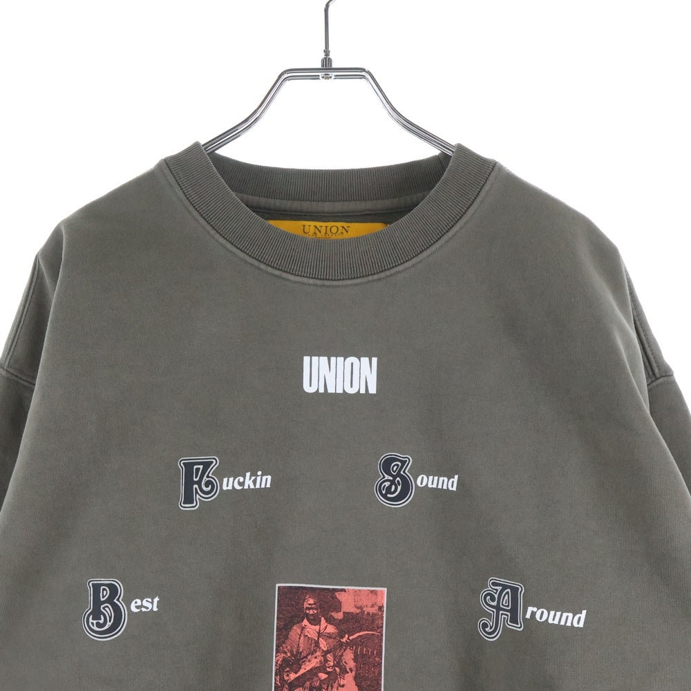UNION(ユニオン) SOUND CREWNECK サウンド フロントプリント クルーネック スウェット トレーナー チャコールグレー