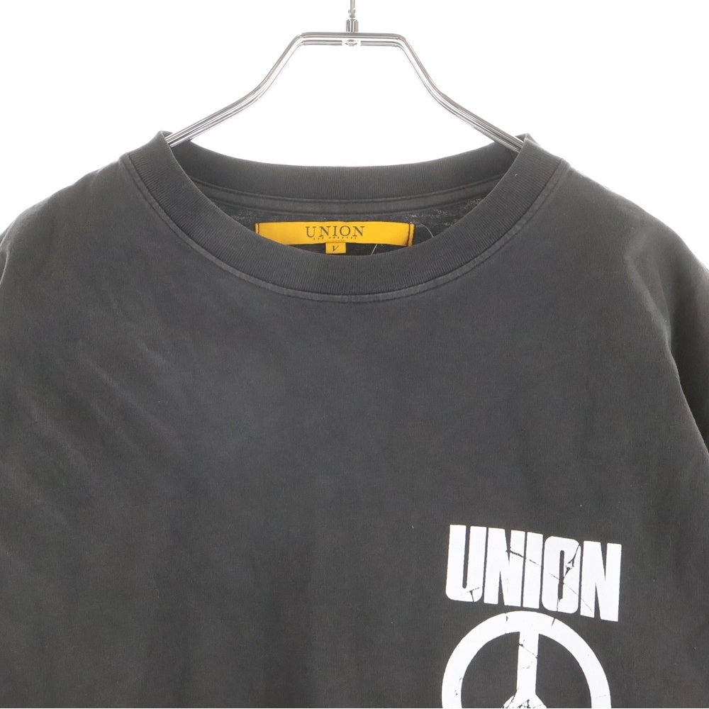 UNION(ユニオン) UPRISE L/S TEE フロントプリント クルーネック 長袖Tシャツ カットソー ブラック