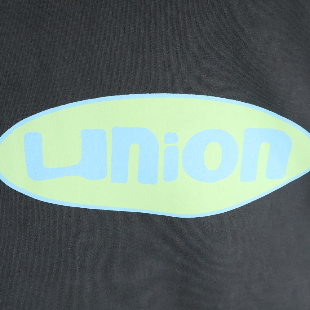 UNION(ユニオン) WARPED HOOD フロントロゴ スウェット プルオーバーパーカー ブラック