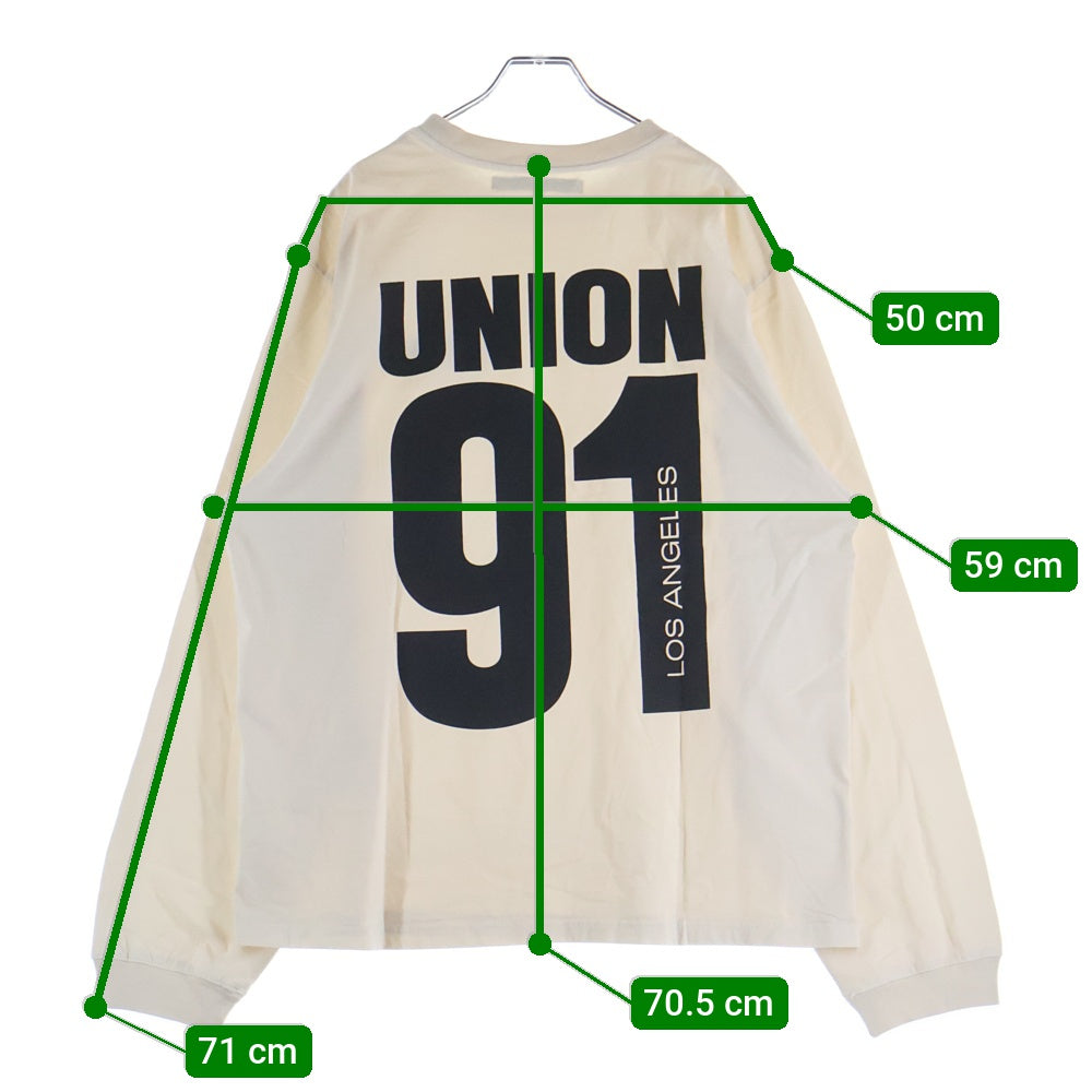 UNION(ユニオン) 91 L/S TEE 両面プリント クルーネック 長袖Tシャツ カットソー アイボリー