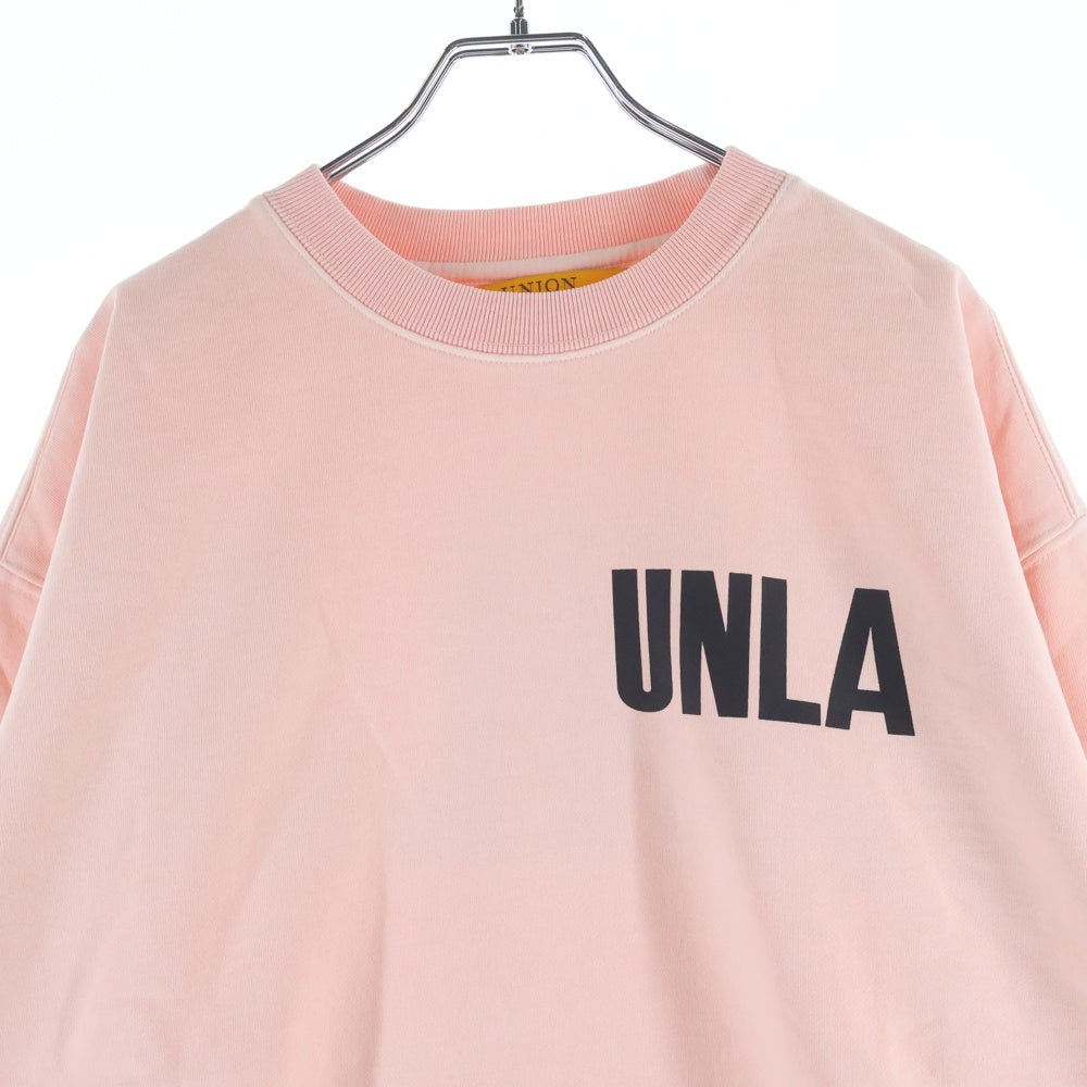 UNION(ユニオン) UNLA CREWNECK 両面プリント クルーネック スウェット トレーナー ピンク