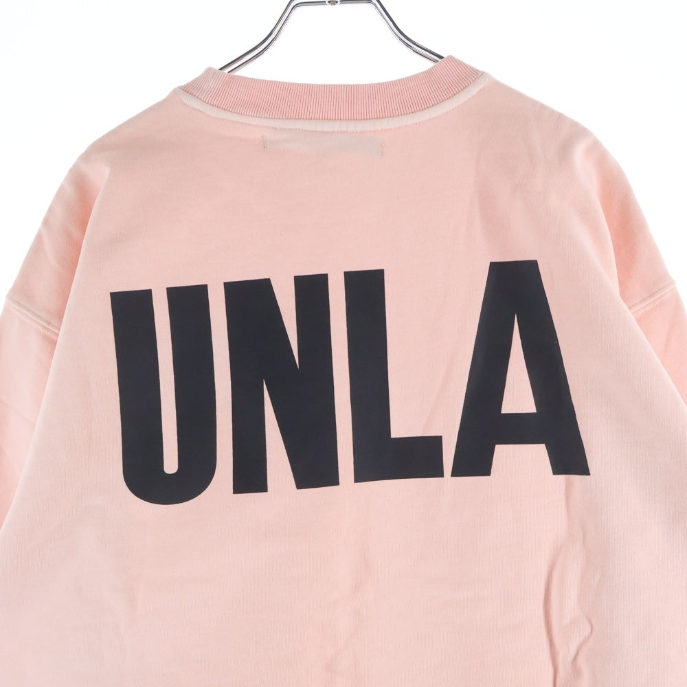UNION(ユニオン) UNLA CREWNECK 両面プリント クルーネック スウェット トレーナー ピンク