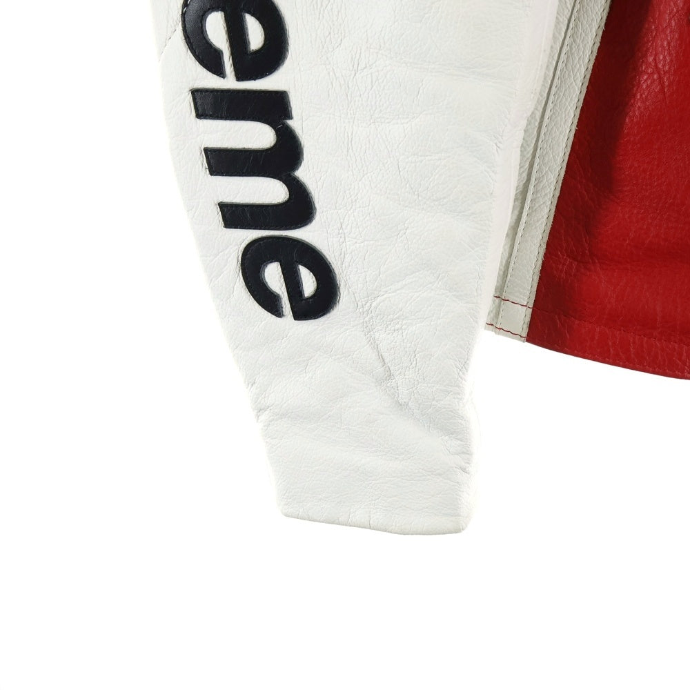 SUPREME(シュプリーム) 17SS ×Vanson Leather Star Jacket バンソン ロゴワッペン スターパッチ レザージャケット ホワイト/レッド