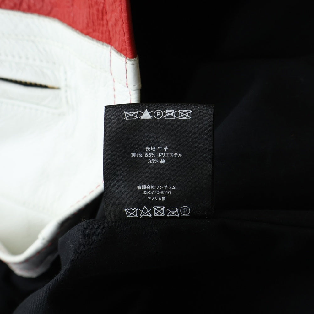 SUPREME(シュプリーム) 17SS ×Vanson Leather Star Jacket バンソン ロゴワッペン スターパッチ レザージャケット ホワイト/レッド