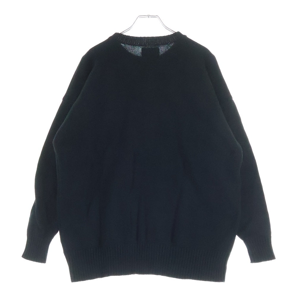 DESCENDANT(ディセンダント) フロントロゴエンブロイダリー クルーネック ニットスウェット セーター ブラック