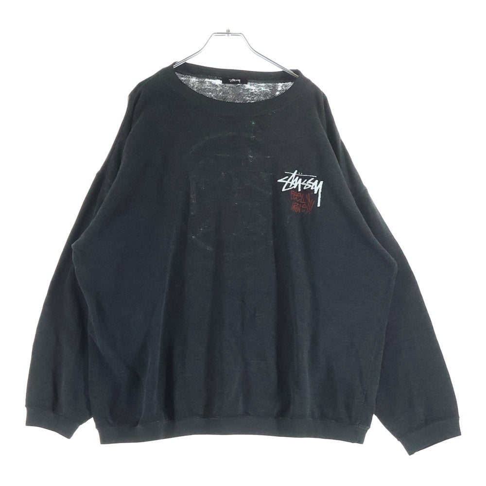 STUSSY(ステューシー) 80S VINTAGE ヴィンテージ 2枚タグ ラスタライオン クルーネック スウェット トレーナー 長袖 ブラック