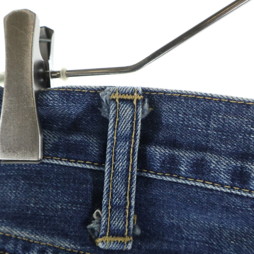 A BATHING APE(アベイシングエイプ) APE HEAD 猿顔プリント ジップフライ ストレート デニムパンツ インディゴ