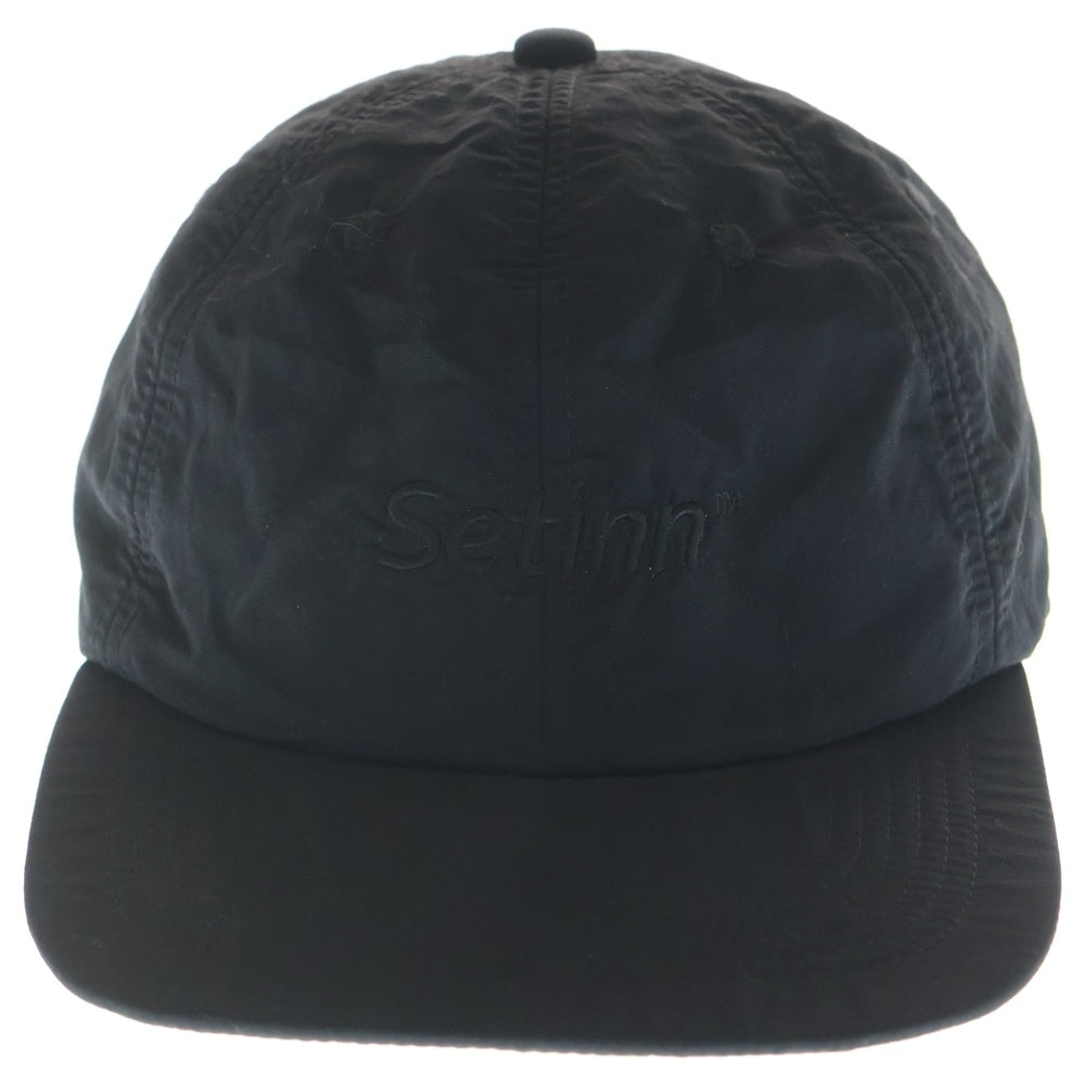 Setinn(セットイン) エンブロイダリー ロゴ ナイロン キャップ 帽子 ブラック