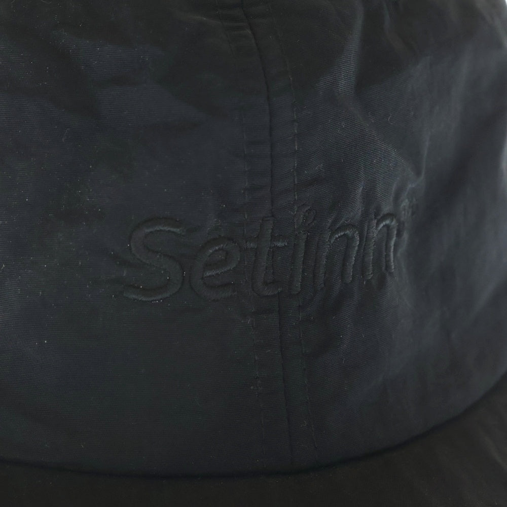 Setinn(セットイン) エンブロイダリー ロゴ ナイロン キャップ 帽子 ブラック