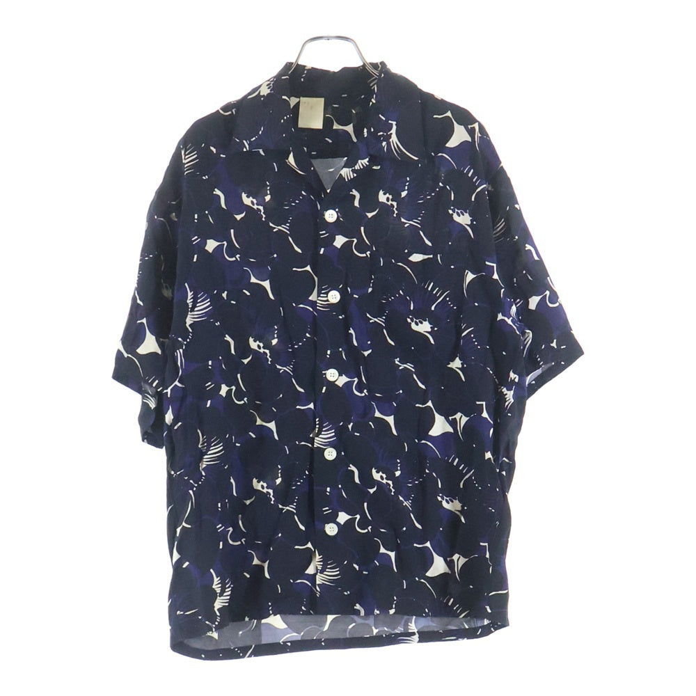 N.HOOLYWOOD(エヌハリウッド) 総柄 レーヨン オープンカラー 半袖 シャツ ブルー 971-SH06