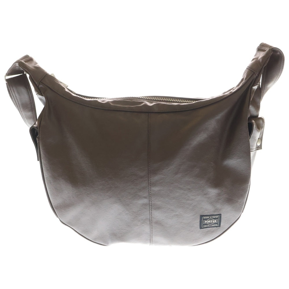 PORTER(ポーター) FREE STYLE フリースタイル フェイクレザー ショルダーバッグ ダークブラウン