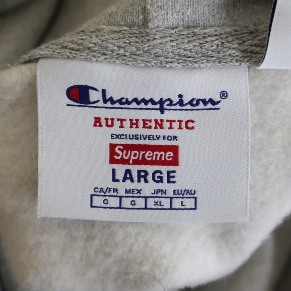 SUPREME(シュプリーム) 25SS ×Champion Hooded Sweatshirt アーチロゴ スウェット プルオーバーパーカー グレー