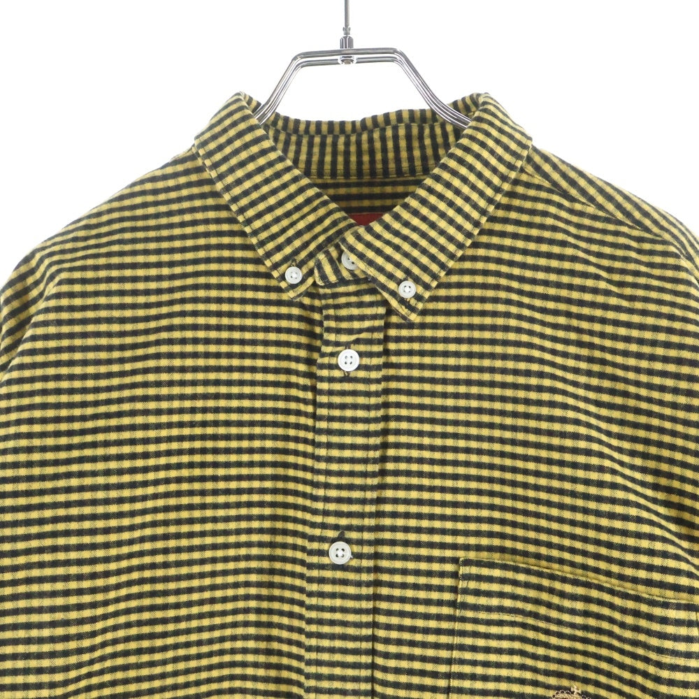 SUPREME(シュプリーム) 24SS Loose Fit Flannel Oxford Shirt ルーズフィット チェックフランネル 長袖オックスフォードシャツ イエロー/ブラック
