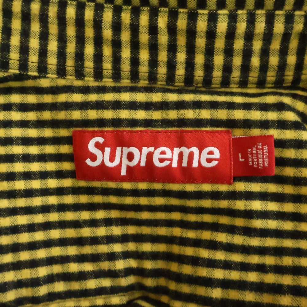 SUPREME(シュプリーム) 24SS Loose Fit Flannel Oxford Shirt ルーズフィット チェックフランネル 長袖オックスフォードシャツ イエロー/ブラック
