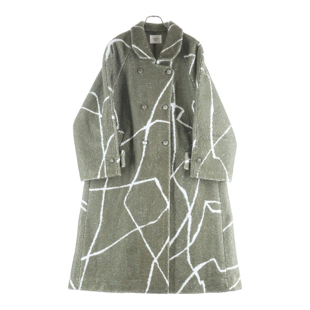 AMERI(アメリ) LITTLE FLARE LINE ART LONG COAT リトルフレア ステンカラー ロングコート レディース カーキ 0124207430540