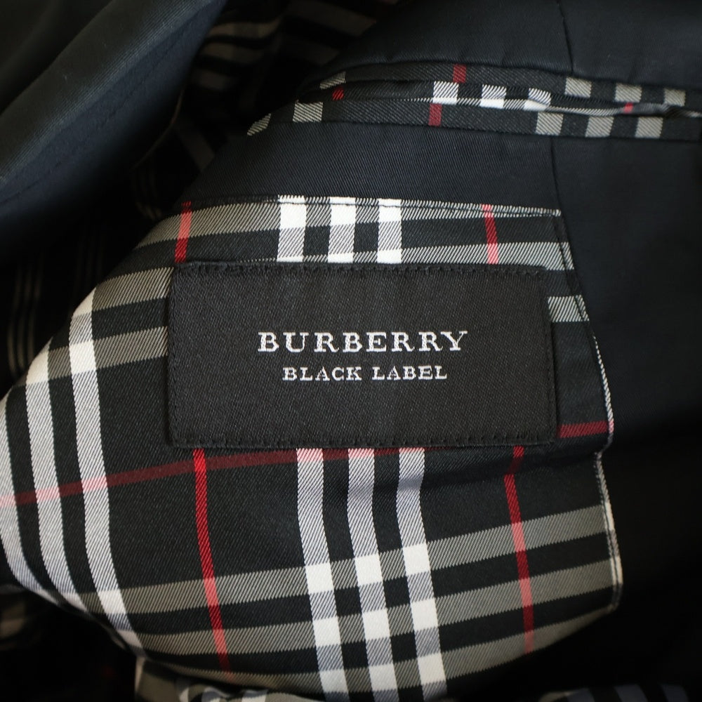 BURBERRY BLACK LABEL(バーバリー ブラックレーベル) 裏地ノバチェック ステンカラーコート ブラック BME80-700-09