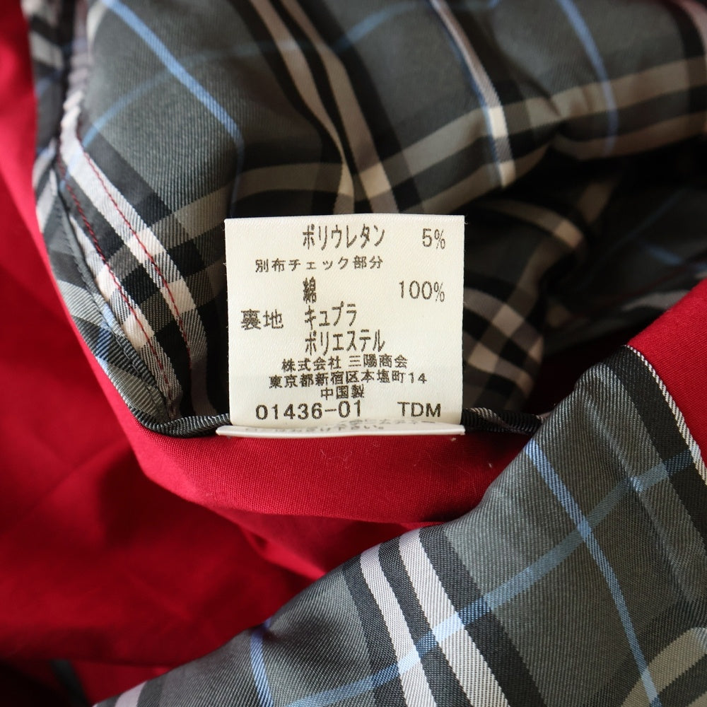 BURBERRY BLACK LABEL(バーバリー ブラックレーベル) 裏地ノバチェック ステンカラーコート レッド BMP61-811-15