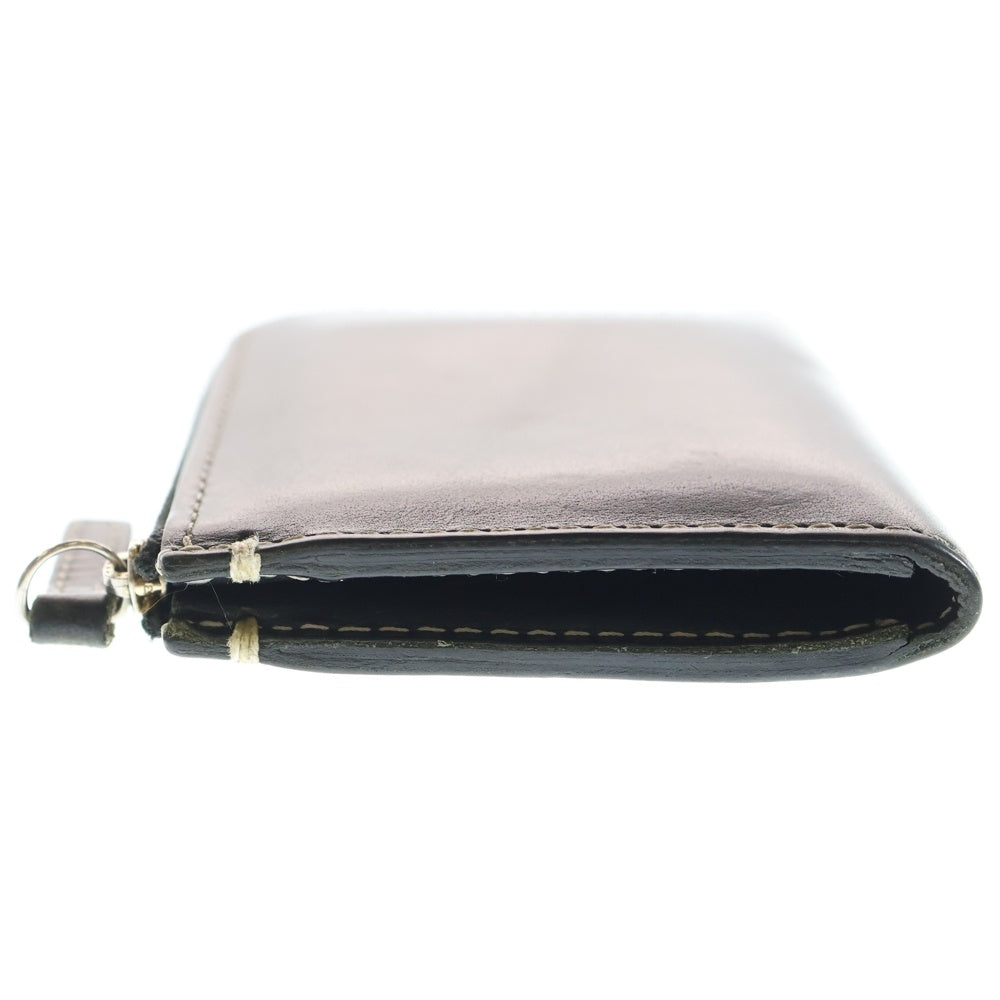 土屋鞄製造所(ツチヤカバンセイゾウショ) L字ジップ レザー ミニウォレット 2つ折り財布 ブラック