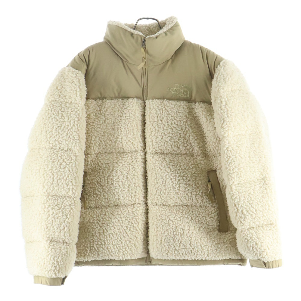 THE NORTH FACE(ザノースフェイス) SHERPA NUPTSE JACKET シェルパ ヌプシ エンブロイダリーデザイン ジップアップ ボア ダウンジャケット ベージュ NF0A5A84