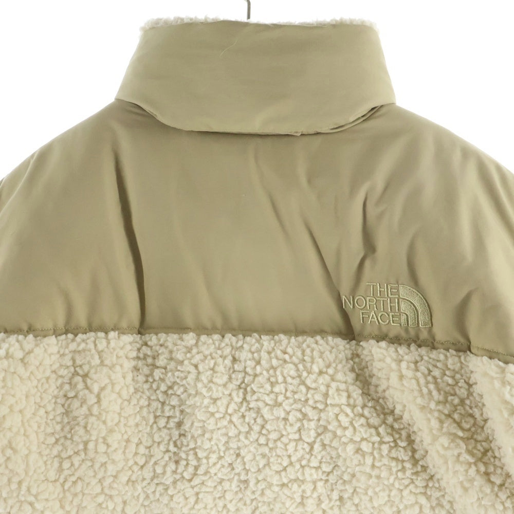 THE NORTH FACE(ザノースフェイス) SHERPA NUPTSE JACKET シェルパ ヌプシ エンブロイダリーデザイン ジップアップ ボア ダウンジャケット ベージュ NF0A5A84