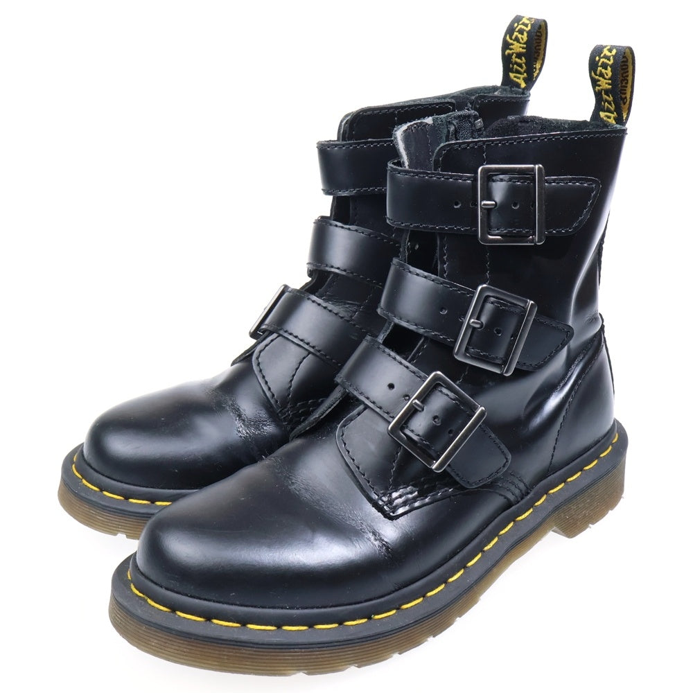 Dr.Martens(ドクターマーチン) BLAKE BUCKLE BOOT ブレイク 3連バックル レザーブーツ レディース ブラック 13665001