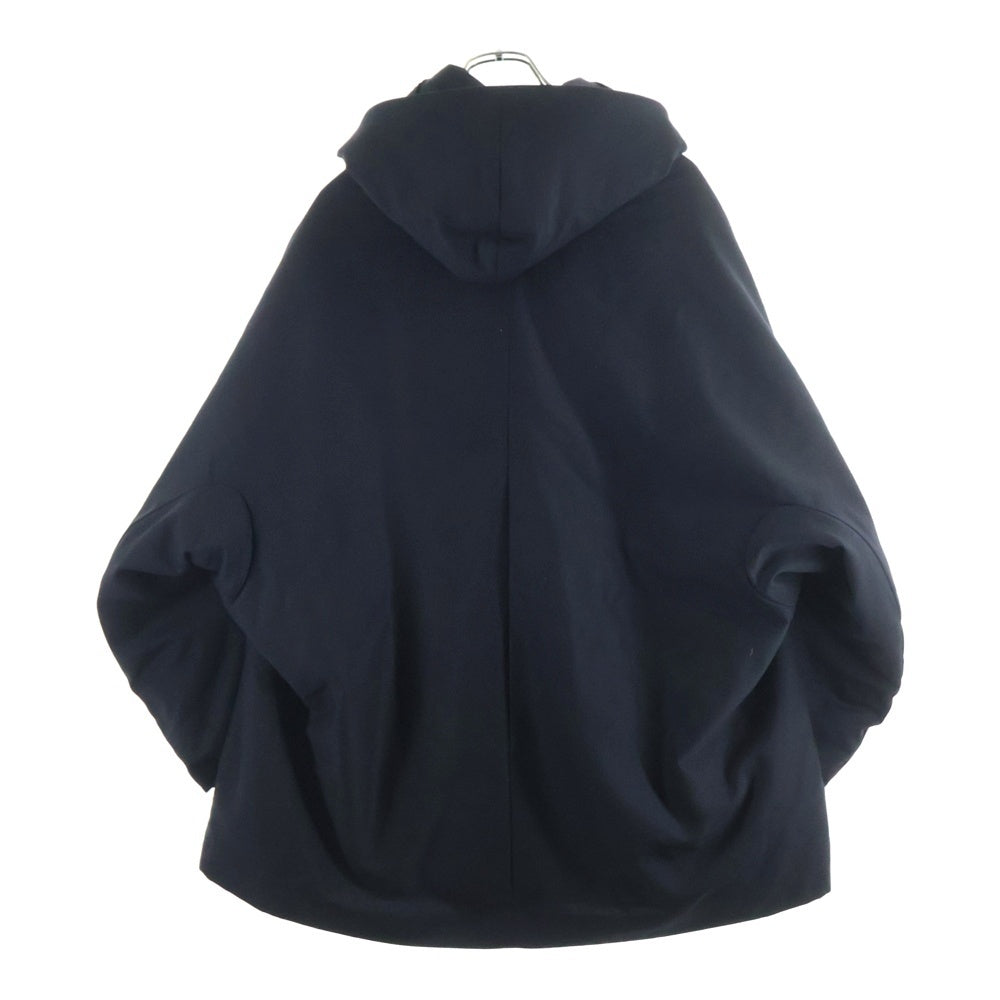 Y's(ワイズ) U-裁ち出し フーデッド ウールポリ 中綿コート ブラック レディース YC-C15-108