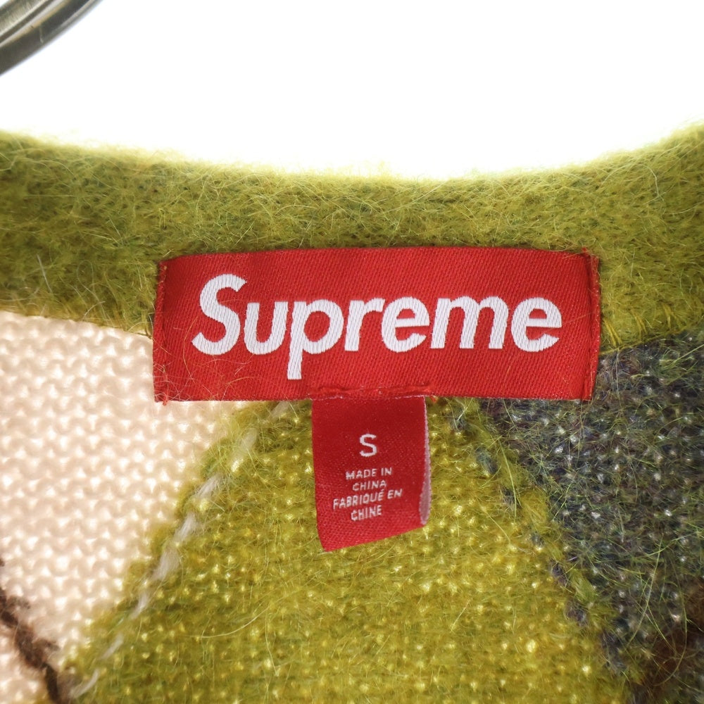 SUPREME(シュプリーム) 24SS Brushed Argyle Zip Up Vest ブラッシュド アーガイル ジップアップニットベスト グリーン