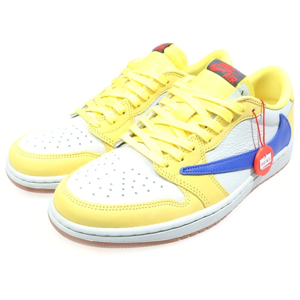 NIKE(ナイキ) ×TRAVIS SCOTT WMNS AIR JORDAN 1 RETRO LOW OG Canary トラヴィススコット ウィメンズ エアジョーダン1 ローカットスニーカー カナリー US10/27cm DZ4137-700