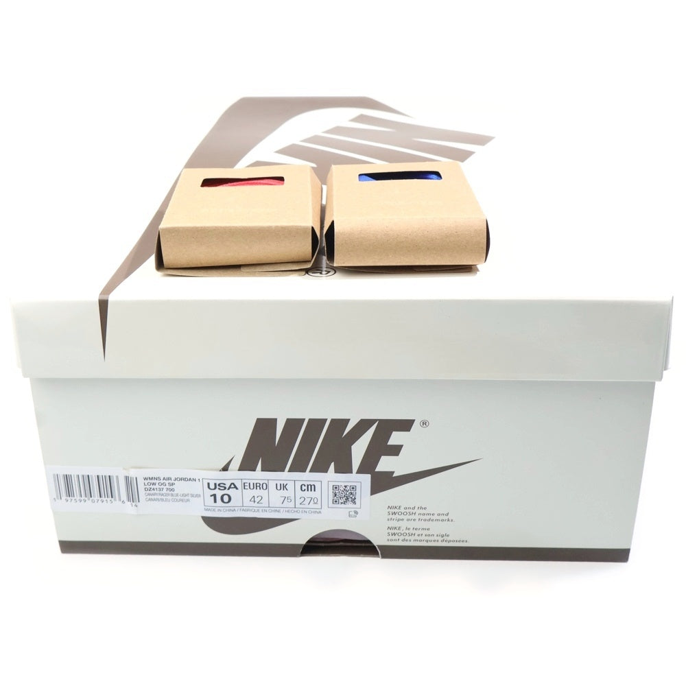 NIKE(ナイキ) ×TRAVIS SCOTT WMNS AIR JORDAN 1 RETRO LOW OG Canary トラヴィススコット ウィメンズ エアジョーダン1 ローカットスニーカー カナリー US10/27cm DZ4137-700