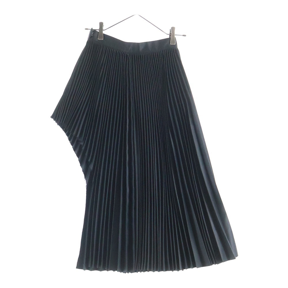 JOHN LAWRENCE SULLIVAN(ジョンローレンスサリバン) アシンメトリープリーツロングスカートロングスカート ブラック レディース 2C026-0620-1