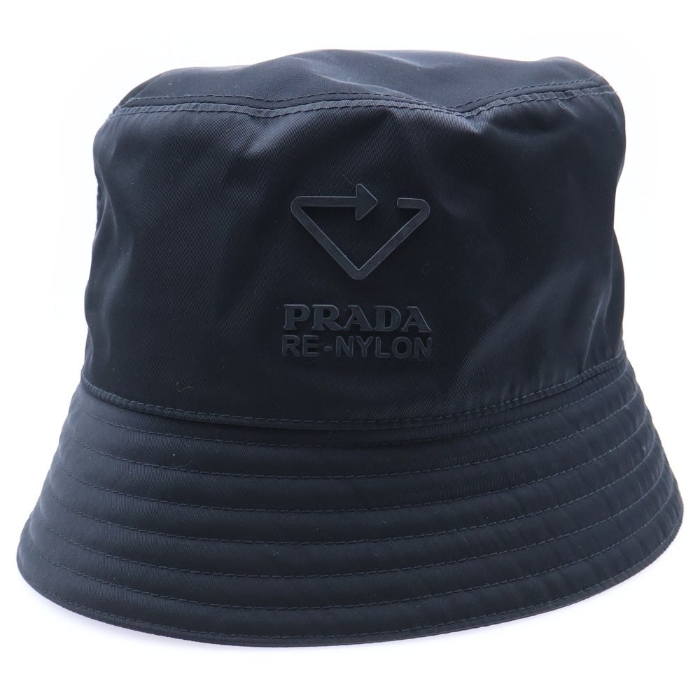 PRADA(プラダ) Re-Nylon リナイロン トライアングルロゴ 三角プレート バケットハット 帽子 ブラック 2HC137