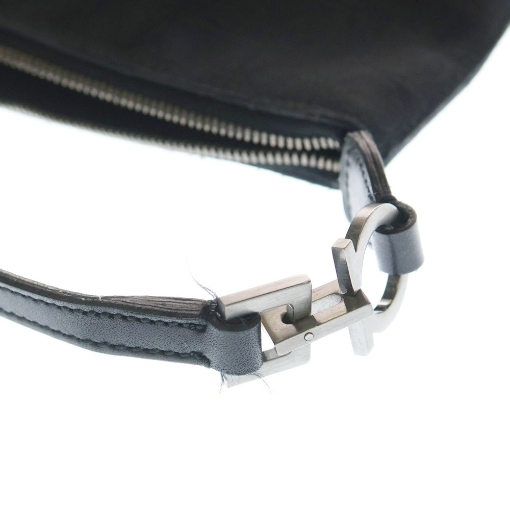 Salvatore Ferragamo(サルヴァトーレ フェラガモ) ガンチーニ ジャガード ショルダーバッグ ポーチ ブラック