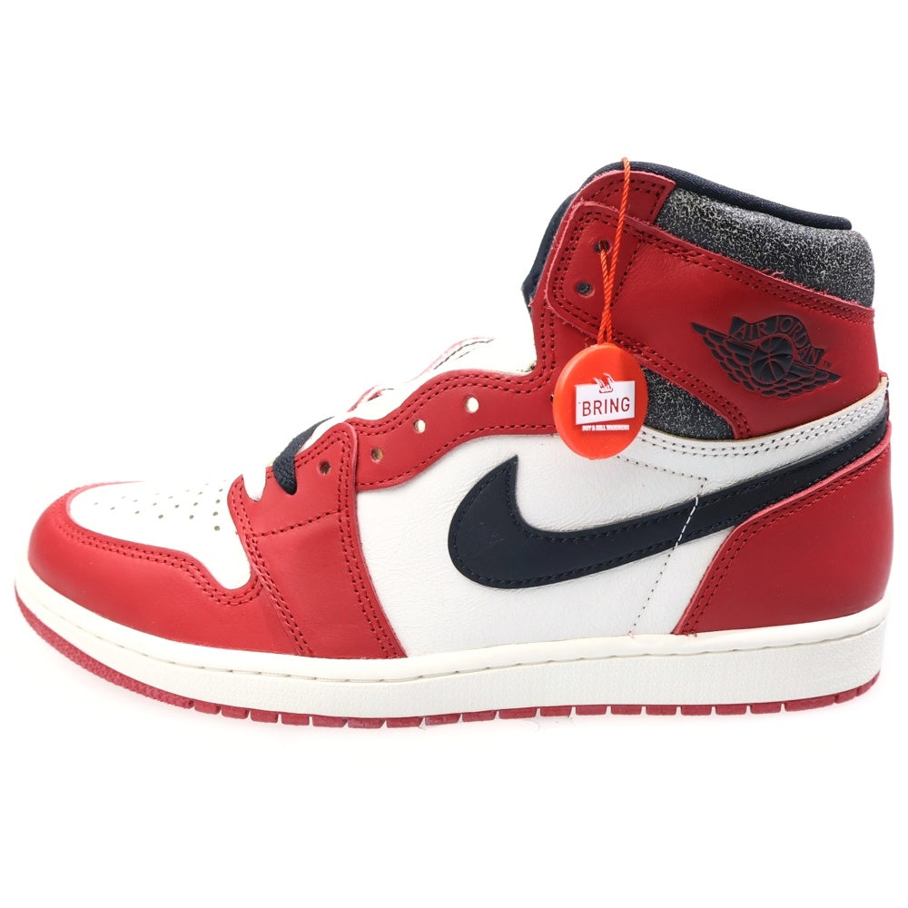 NIKE(ナイキ) AIR JORDAN 1 LOST & FOUND CHICAGO エアジョーダン1 ロスト&ファウンド シカゴ ハイカットスニーカーホワイト/レッド/ブラック US10/28cm DZ5485-612