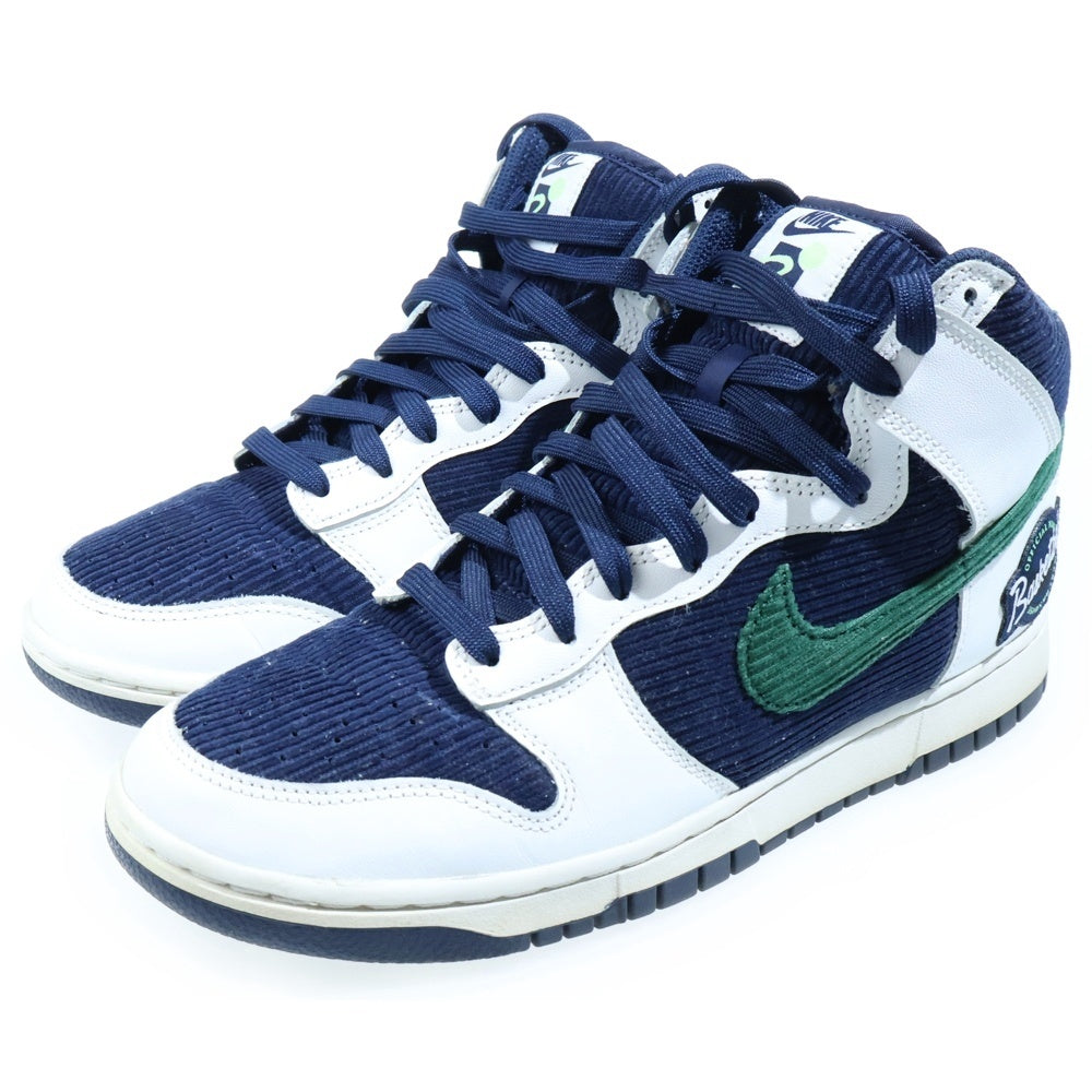 NIKE(ナイキ) DUNK HIGH PRM EMB ダンク ハイカットスニーカー ホワイト/ネイビー US9.5/27.5cm DH0953-400