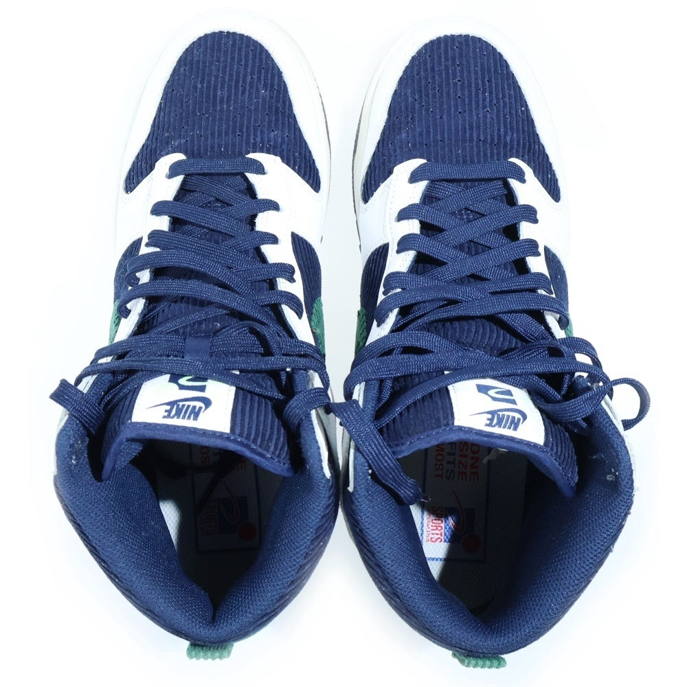 NIKE(ナイキ) DUNK HIGH PRM EMB ダンク ハイカットスニーカー ホワイト/ネイビー US9.5/27.5cm DH0953-400