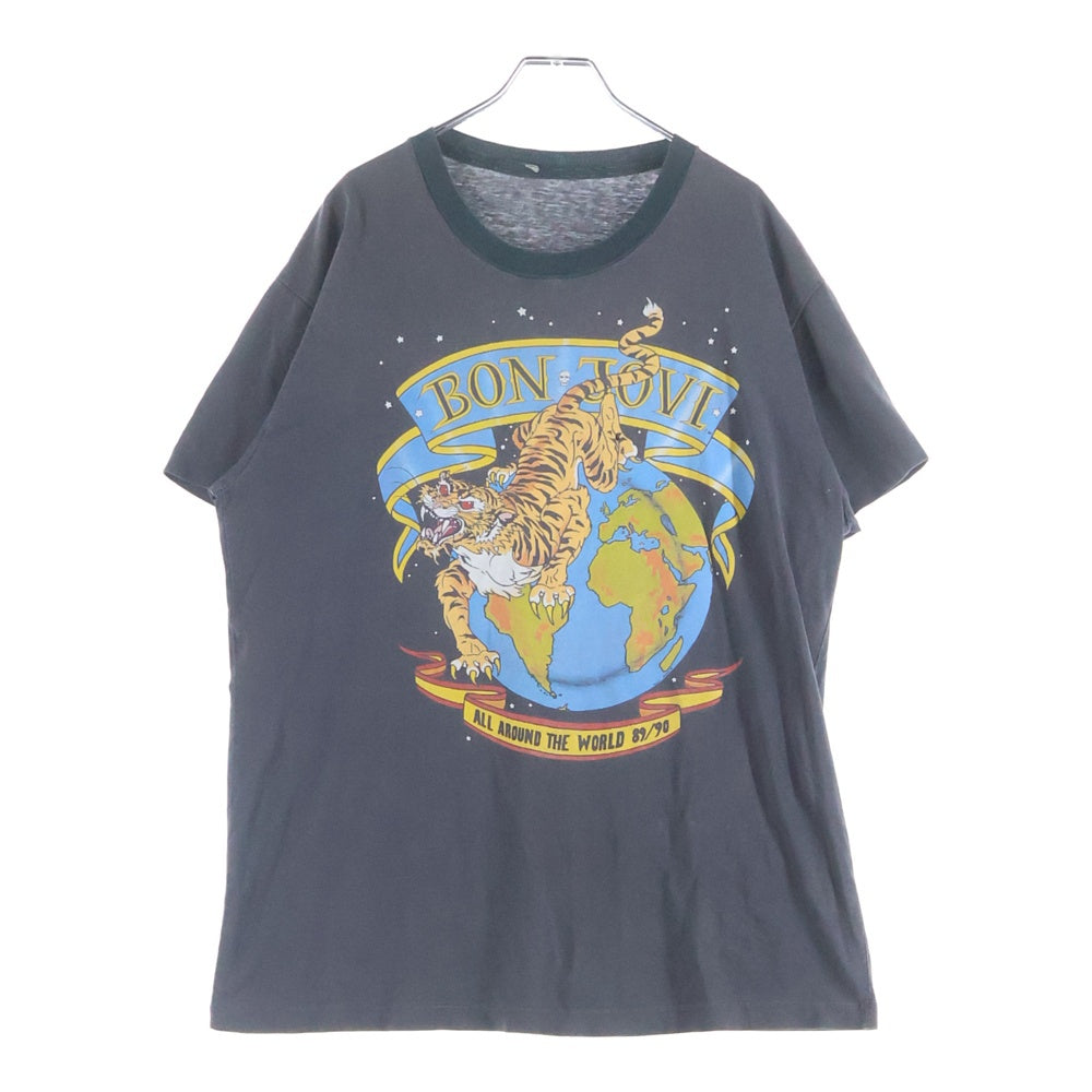 VINTAGE(ヴィンテージ) 90S VINTAGE BON JOVI ALL AROUND THE WORLD 89/90 TEE ヴィンテージ ボンジョヴィ 両面プリントTシャツ クルーネック 半袖 カットソー ブラック