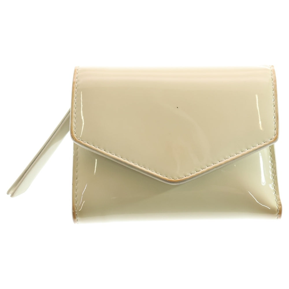Maison Margiela(メゾンマルジェラ) 4ステッチ 3つ折り財布 エナメル パテントレザーウォレット ベージュ S56UI0136 レディース